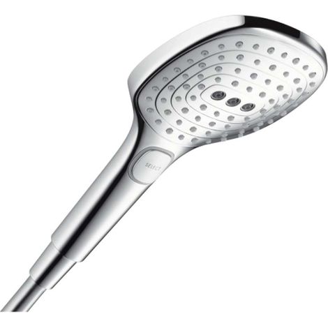 Hansgrohe – Pommeau de douche 120mm 3 jets EcoSmart 26521000 – Changement de jet Select – Débit 9l/min – Finition chrome – Pour chauffe-eau instantané
