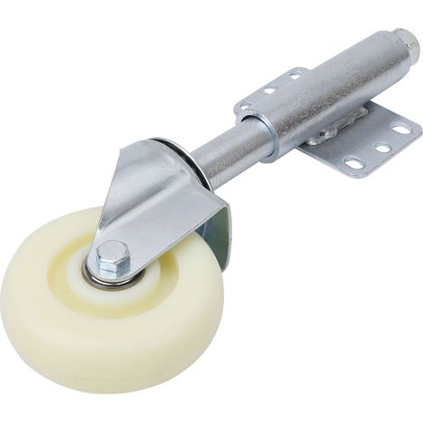 Roulette de portail en nylon de 10 cm, à ressort, pivotante, version renforcée, capacité de charge 45 kg (1/5)