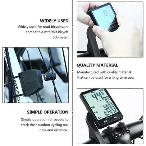 Compteur kilométrique sans fil pour VTT (lot de 2), noir - Pratique et léger (1/5)
