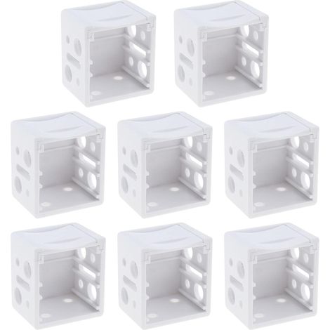 Set of 8 Plastic Window Rail Mounting Brackets, White, 31 x 29 x 25 mm (1/5)
