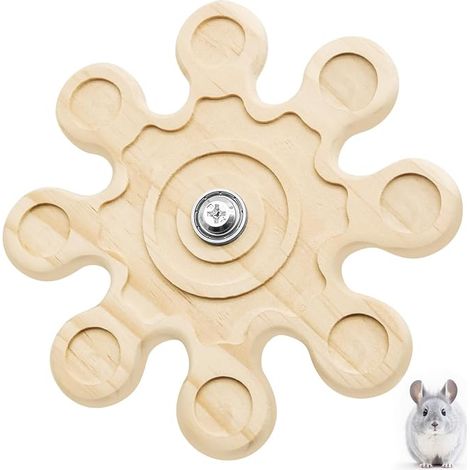 Chinchilla Chew Toys, Natural Wooden Toys Guinea Pig Chew Toy Teeth Chew for Cage, Rotating Hamster Toy Snowflake Shape for Hamster, Rabbit Accessories (1/5)