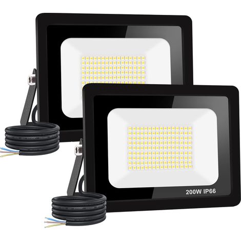 【2PCS】200W spot led extérieur 20000LM IP66 Imperméable Projecteur LED Exterieur Super Brillant Eclairage Extérieur Blanc froid(6000k) Sécurité spot led pour stades, usines, Parking, garage, jardin (1/5)