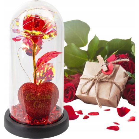 Cuore di rosa eterna Ti amo LED Retroilluminazione Cristalli USB (1/5)