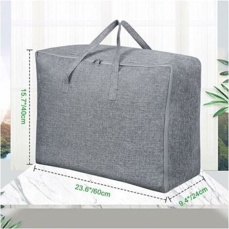 Set di 2 sacchi portaoggetti da riporre sotto il letto, copripiumino con maniglia rinforzata per piumini, coperte, cuscini, giacche, 60x40x24 cm, 58 litri (1/4)