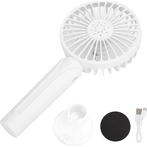 Ventilateur de Bureau USB Portable - Mini Ventilateur de Poche Rechargeable pour Bureau, Chevet et Voyage - Blanc F1 (1/5)