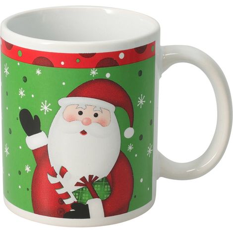 Tazza di Natale in ceramica per decorazioni natalizie per te e caffe da Ø 8 cm -Babbo Natale (1/4)