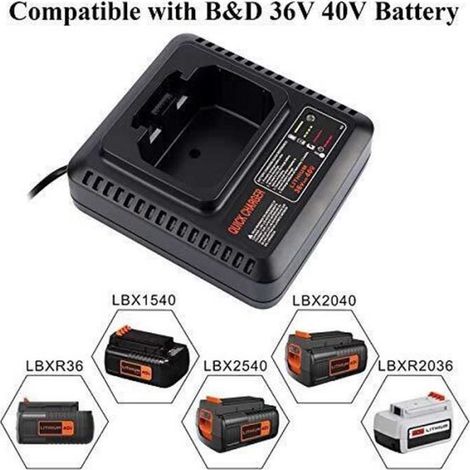 Chargeur compatible 36V LCS36 pour Black & Decker - Indicateur LED - 1,3 A (1/4)