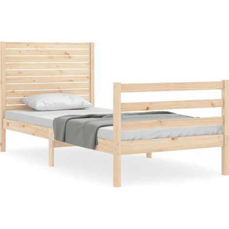 Maison Exclusive - Estructura de cama con cabecero madera maciza