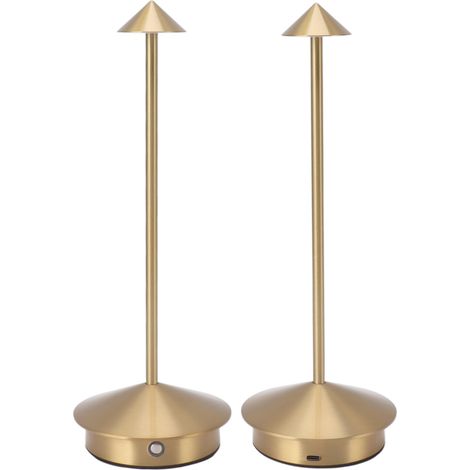 Tragbare kabellose LED-Schreibtischlampe, moderne wiederaufladbare Nachttischlampe aus Metall, 3 einstellbare Farbtemperaturen, geeignet für den Innen- und Außenbereich, Camping, auf Bartheken und Ess (1/5)