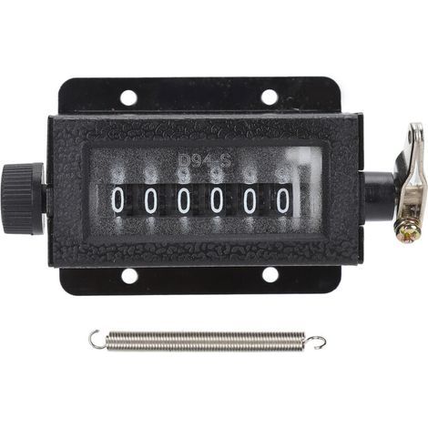 Compteur Mécanique 6 Chiffres 2 Pièces Compteur de Course Traction Manuelle Ressort Presse à Poinçonner (1/4)