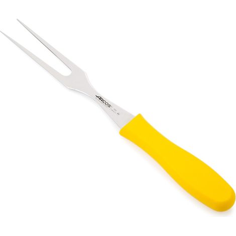 Tranchiergabel Arcos Farbe - Prof  290300  in Edelstahl Nitrum und mango ergonomische gelbe Polypropylengabel mit 18 cm Klinge, Vitrine (1/5)