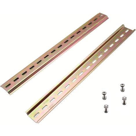 Lot de 2 Rails DIN 300mm Métal, Rail DIN Électrique Fendu 35mm, U-Groove Rail de Montage pour Disjoncteur et Armoire Électrique (1/5)