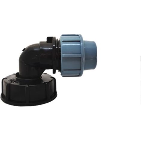 Connecteur de filetage de réservoir IBC IBC Adaptateur de réservoir S60X6 vers Raccords de tuyau d'eau pour réservoirs d'eau IBC (sortie coudée 25 mm) (1/5)