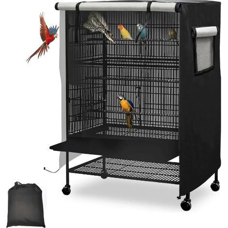 Housse de protection imperméable pour cage à oiseaux - Couverture universelle anti-poussière et coupe-vent pour oiseaux 38x23x51 pouces (1/5)