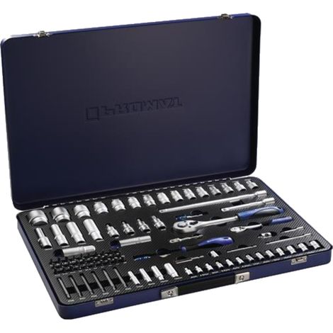 Set di chiavi a bussola Promat 91 pezzi 1/4 + 1/2 " larghezze delle chiavi 4-32 mm (1/5)