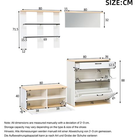 Pouf Hocker aus MDF in Weiß 156 x 36 x 176 cm HOMAIRE (1/5)