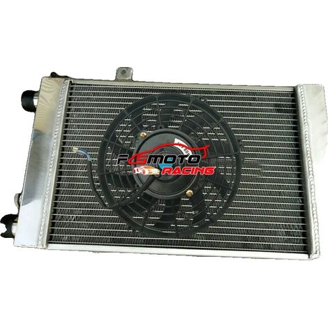 Radiador de 62 mm, 3 filas, dimensiones del núcleo: 395 mm x 268 mm x 62 mm, dimensiones totales: 500 mm x 331 mm x 106 mm, compatible con Lotus Europa Coupé S1 1.5/1.6L. (1/5)