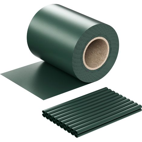 Wiltec Brise-vue en rouleau – vert – 35 m x 19 cm – en PVC 650 g/m² – avec 20 clips – Protection visuelle Pare-vue extérieur pour Clôture Jardin Terrasse (1/5)