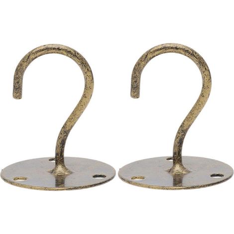 crochets de plafond en forme de trompe d'éléphant (bronze) pour armoires, penderies, lanternes de porche et moustiquaires