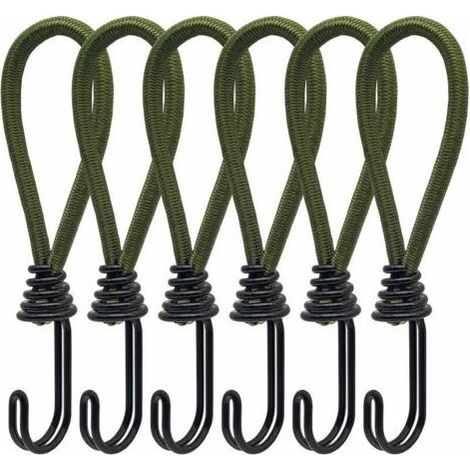 6pcs Tendeur en caoutchouc avec crochets en spirale pour Tentes, bâches, bannières en PVC, pavillons, trampolines, voile d'ombrage (1/5)