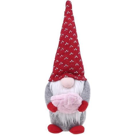 Tomte suédois, décorations de Noël et de Saint-Valentin, gnome scandinave Tomte Nisse en peluche, enveloppe et amour faits main, articles de fête - petit modèle masculin (1/5)
