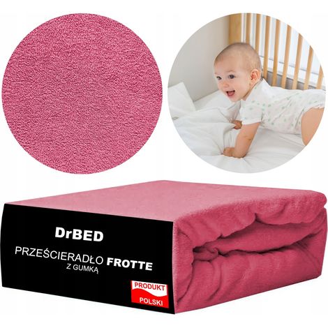 Spannbettlaken für Babybett 120x60 Frottee ATMUNGSAKTIV Fleshy Pink (1/2)