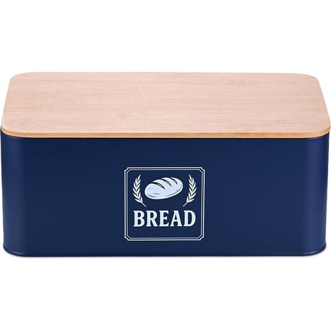 Panera con tapa de bambú - Diseño retro, carcasa metálica