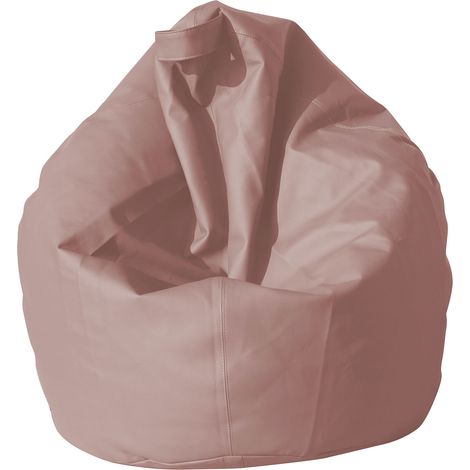 Poltrona a Sacco Pouf in Similpelle Rosa