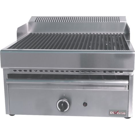 Grill-vapeur gaz avec grille de cuisson en fonte - Diverso (1/2)