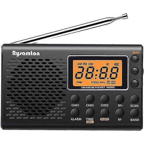Radio portable stéréo FM/AM/SW à bande complète, affichage numérique, double fonction, manuel, FM (1/5)