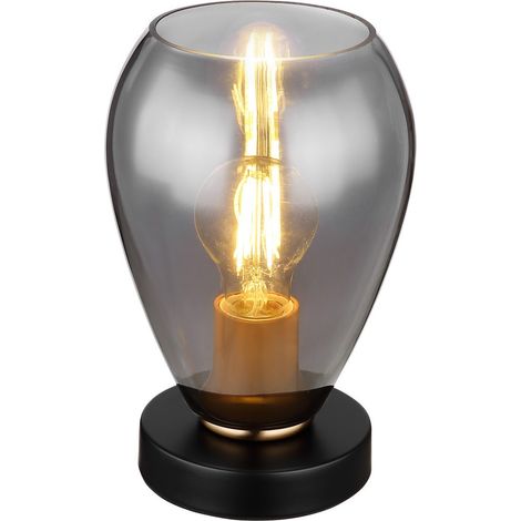 Globo - lámpara de mesa - FANNI - negro - vidrio - Ø 15cm - E27 - (1/5)