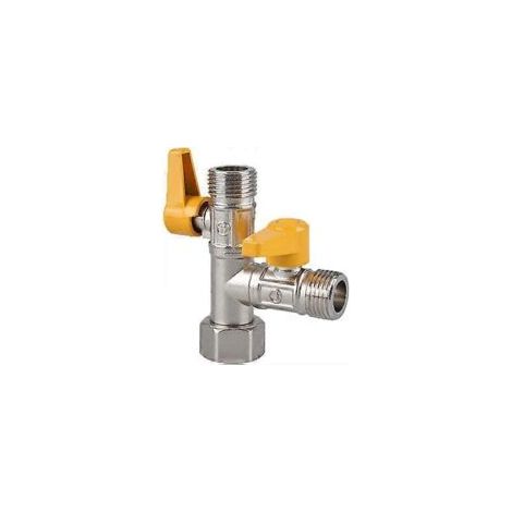 3-Wege-Armatur aus Messing, 3-Wege-Duscharmatur aus Messing, T-Stück, Absperrventil für Küche oder Bad - Crezuo