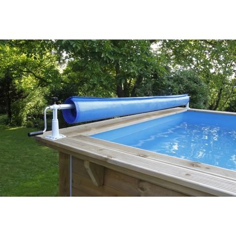 Ubbink – Enrouleur de bâche de piscine jusqu'à 5,55m – Manivelle en aluminium – Kit de 8 tubes adaptables – Pour piscines tubulaires et béton (1/10)