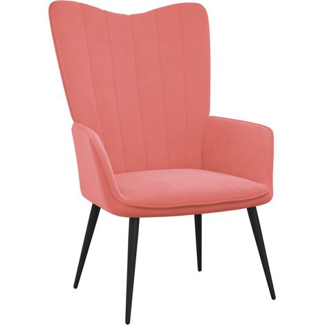 Chaise de relaxation Fauteuil relax - Rose Velours BonneVie-28952 (1/5)