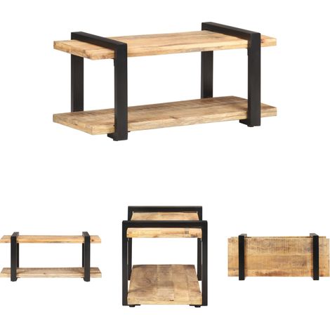 TV-Schrank 90x40x40 cm Raues Mangoholz (1/5)