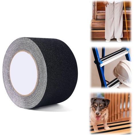 Ruban antidérapant 5 cm x 10 m - bandes adhésives pour escaliers, noir (1/5)