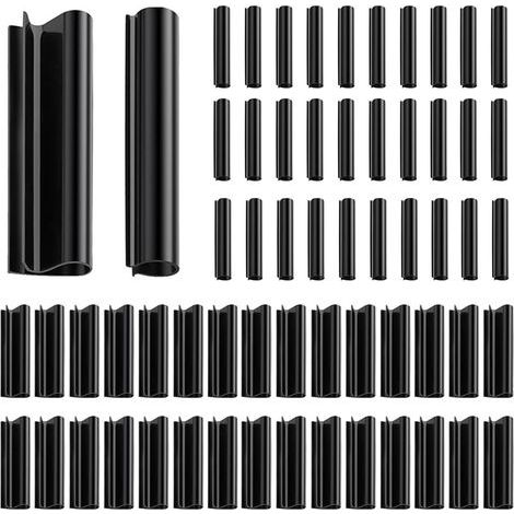 Set mit 60 Clips für Aufstellpoolabdeckungen, 2 Clipformen, 11,9 cm, schwarze windfeste Clips, Befestigungsclips für Poolabdeckungen mit Metallgeländer (1/5)
