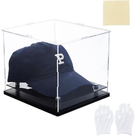 Acrylique Boîtes d'exposition Baseball Boîtes Vitrine transparente en acrylique pour l'affichage Boîte étanche à la poussière pour Chapeaux Figurines d'action Collections, 21.8x20.05cms (1/5)