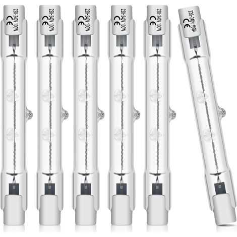 R7s 78mm 100W Halogenlampe, 6er-Pack, Warmweiß, Dimmbar, Intensive Beleuchtung für Strahler und Stehlampen (1/5)