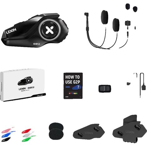 Intercomunicador para motocicleta, hasta 6 usuarios, Bluetooth 5.0, G2P-1PC (1/2)