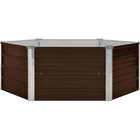 Maison Exclusive - Hochbeet Braun 129 x 129 x 45 cm Verzinkter St (1/5)