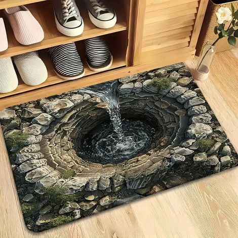 Tapis d'entrée Illusion Abîme Infini 60x90cm - Tapis Illusion - Eau Fluide