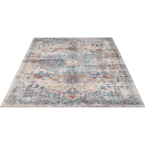 FLOORNOVO In- & Outdoor Teppich gemustert - 290 x 200 cm - Flachgewebe für Garten Balkon Terrasse und Innenbereich - Robust & Pflegeleicht - vielseitig einsetzbar im Innen- und Außenbereich (1/2)