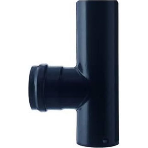 1PZ RACCORDO A T PER STUFA A PELLET LIGHT (M/F) SENZA GUARNIZIONE Col. Nero opa (1/2)