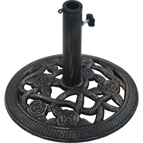 INLIFE Socle de parasol Noir et bronze 9 kg 40 cm Fonte (1/5)