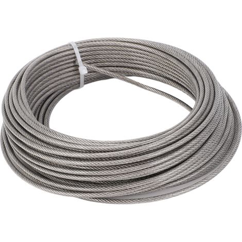 Kit câble acier polyvalent 165 ft 3 mm gainé plastique corde métallique pour jardin (1/5)