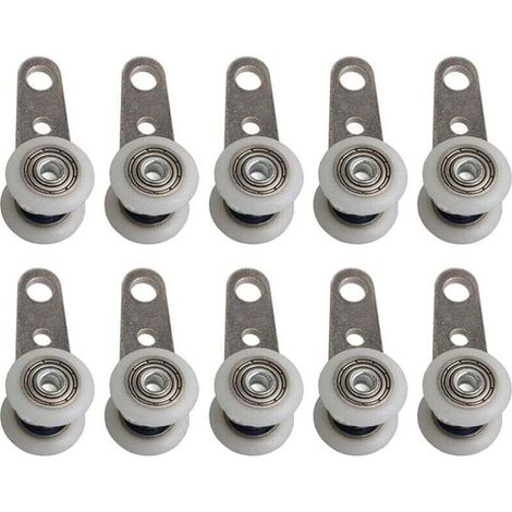 Set di 10 rulli per porte finestre o porte scorrevoli – metallo e plastica – 4,5 x 1,9 cm – Crezuo