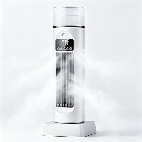 Ventilador de aire acondicionado Torren - Blanco - 6 velocidades - Oscilante silencioso - Enfriador sin soplado - Control remoto - Dormitorio - Sala de estar - Oficina y caravana (1/5)
