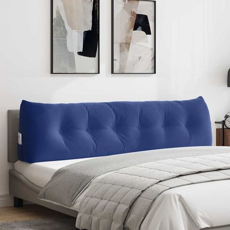 vidaXL Coussin de Dos Bleu police 180 x 24 x 50 cm Velours