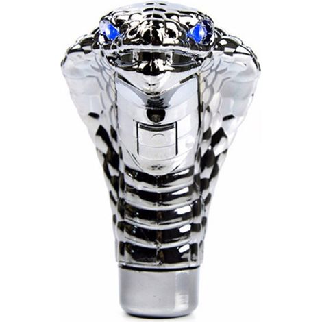 Levier de vitesse LED bleu en forme de tête de cobra universel pour voiture manuelle/automatique, bouton de changement de vitesse LED avec éclairage bleu (1/3)